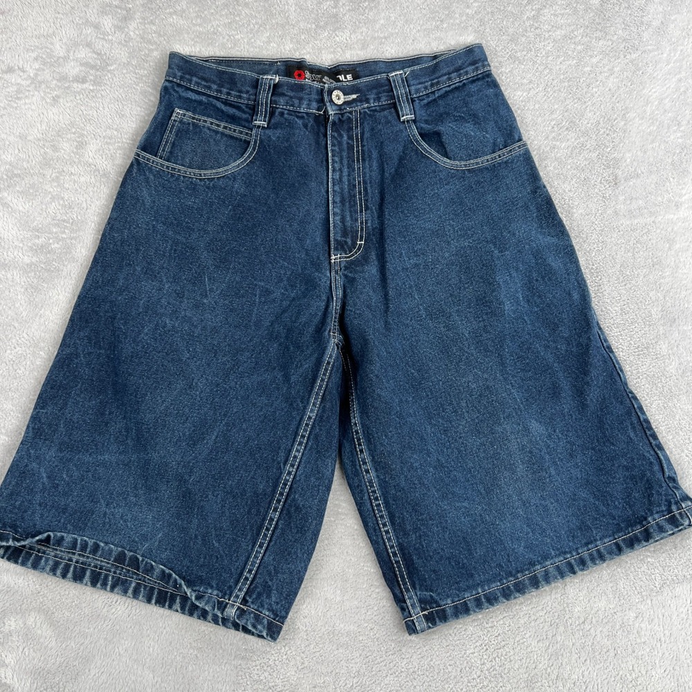 Southpole Baggy Denim Shorts 32 Blue Men Y2K Skater Streetwear Wide Leg VTG